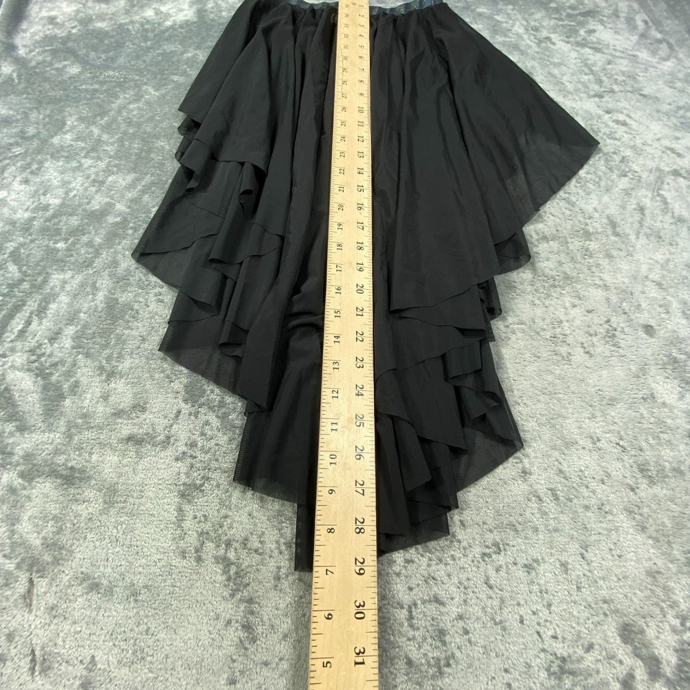 VTG Black Layered Tulle Skirt Small HiLo Gothic Balletcore Mesh Whimsical Fairy - Picture 6 of 7